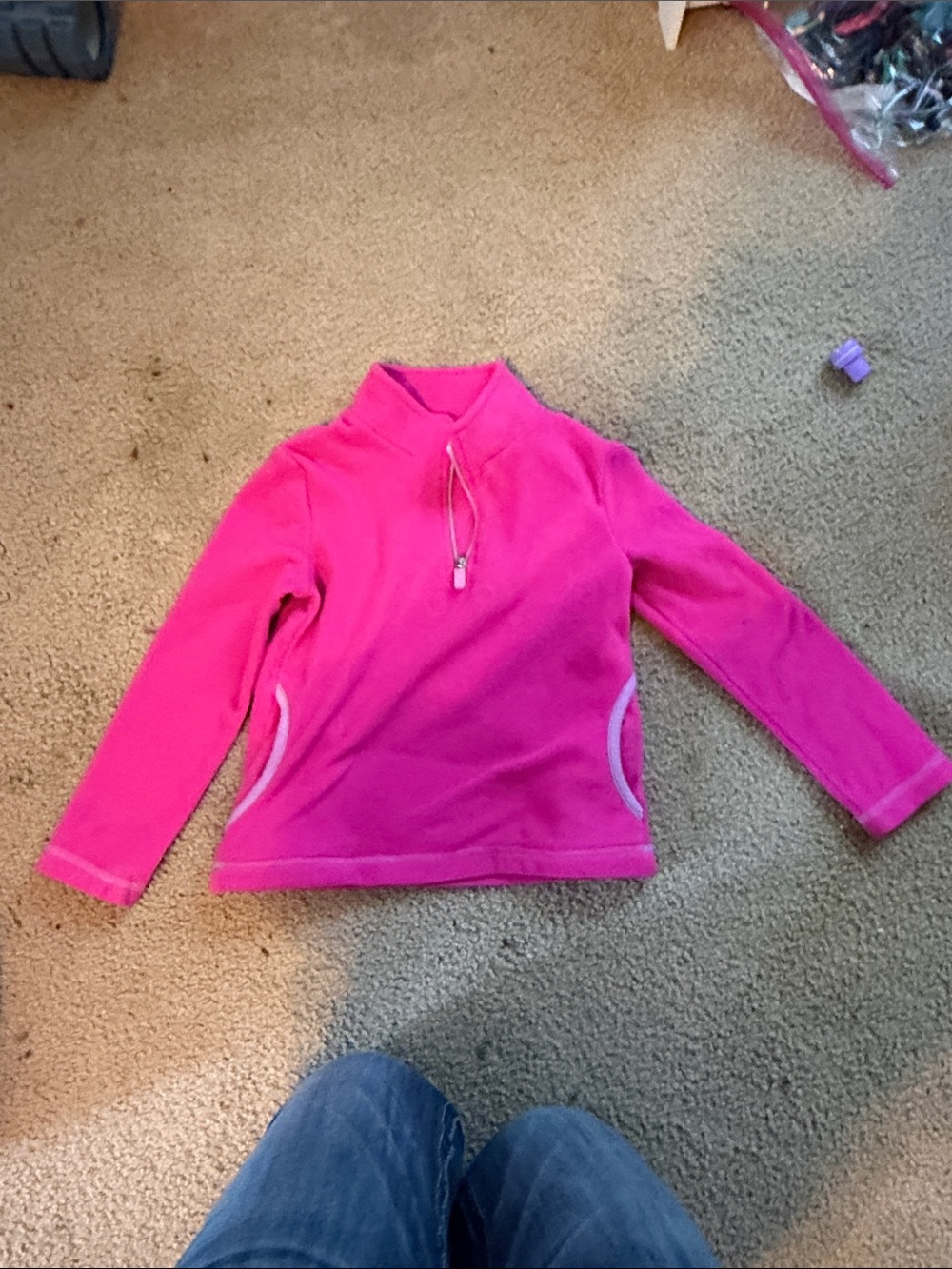 Girls Hot Pink Crewneck Pull over